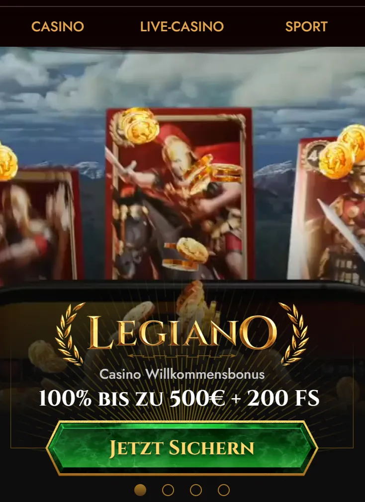 Legiano Casino auf einem Mobilgerät