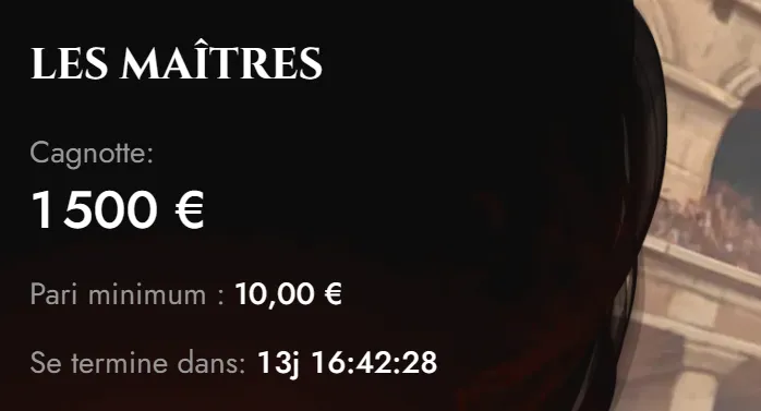 Compétitions casino Legiano et prix annoncés