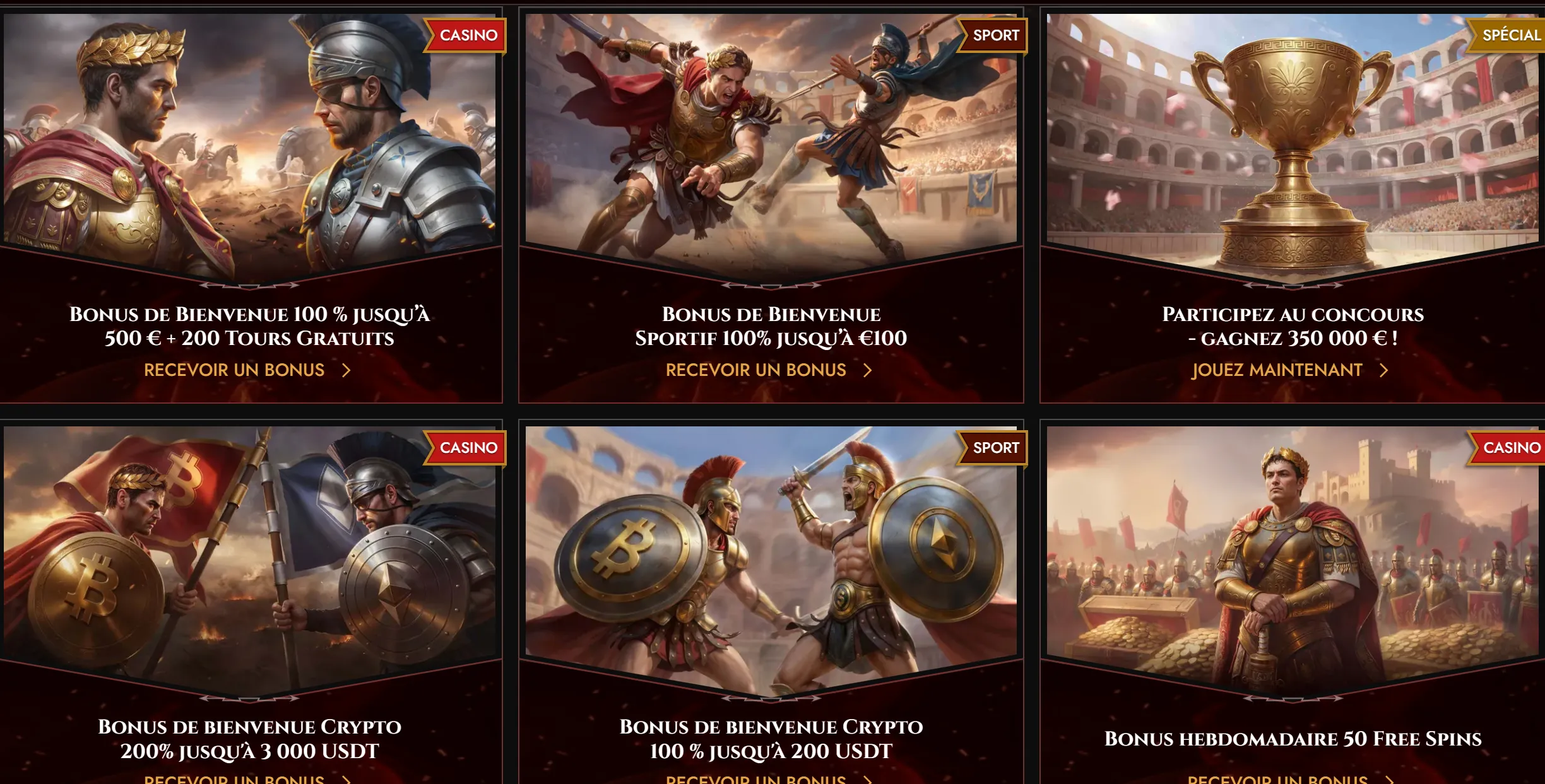 Promotions casino et récompenses Legiano
