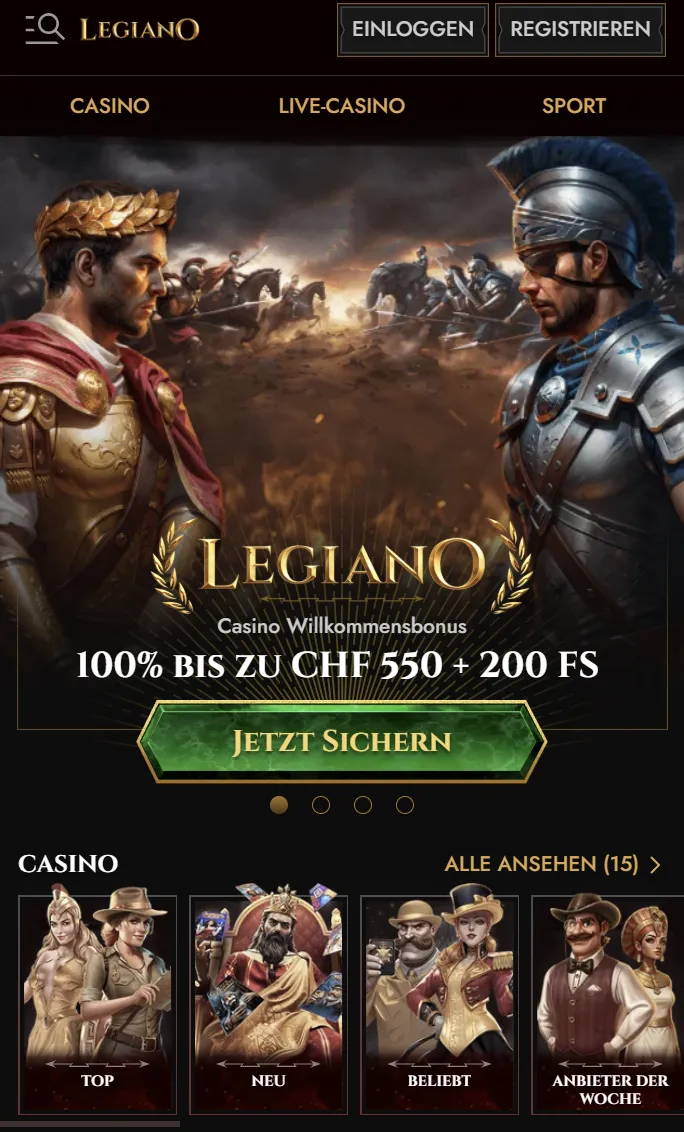 Legiano mobile Nutzung