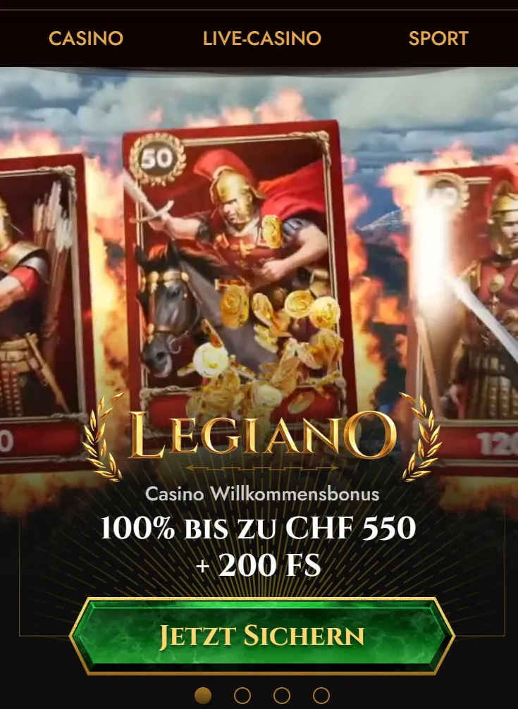 Legiano Casino auf einem Smartphone