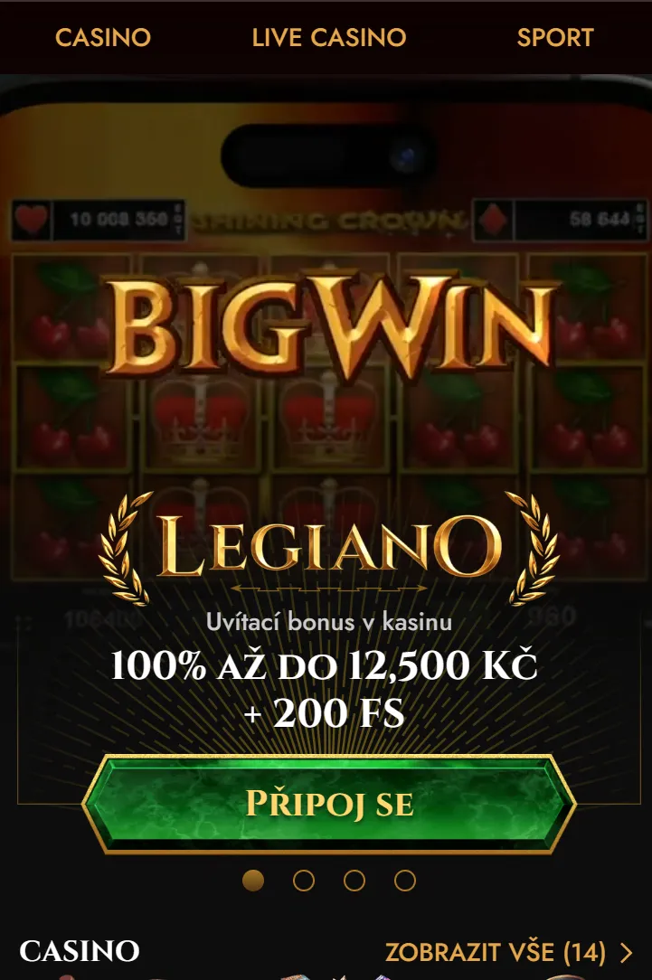 Mobilní hraní v kasinu Legiano