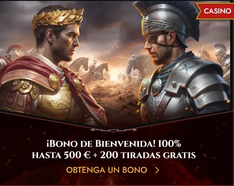 Interfaz del casino Legiano con temática romana