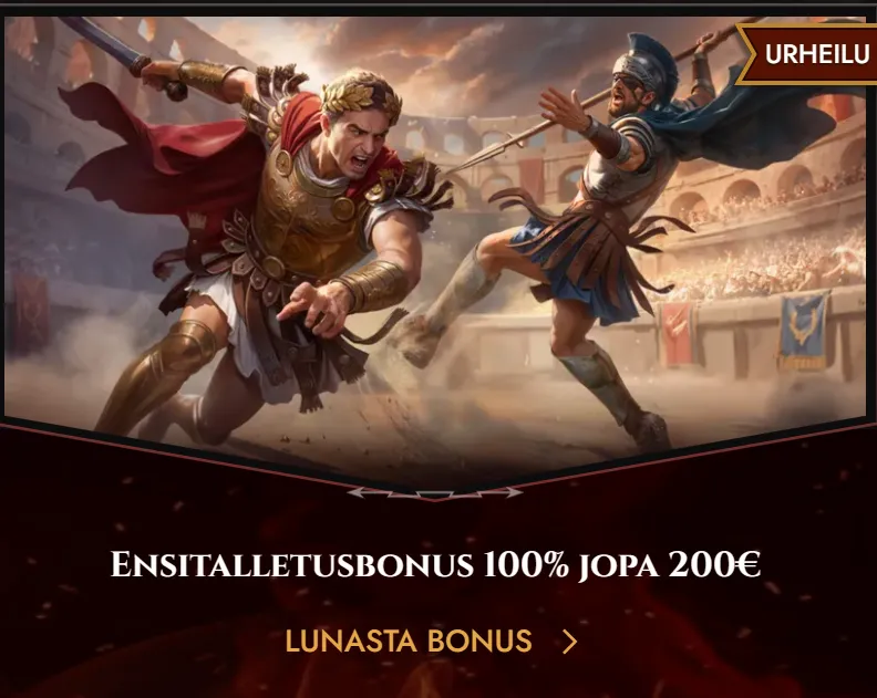 Legianon kasinopelejä tummassa roomalaisteemaisessa käyttöliittymässä