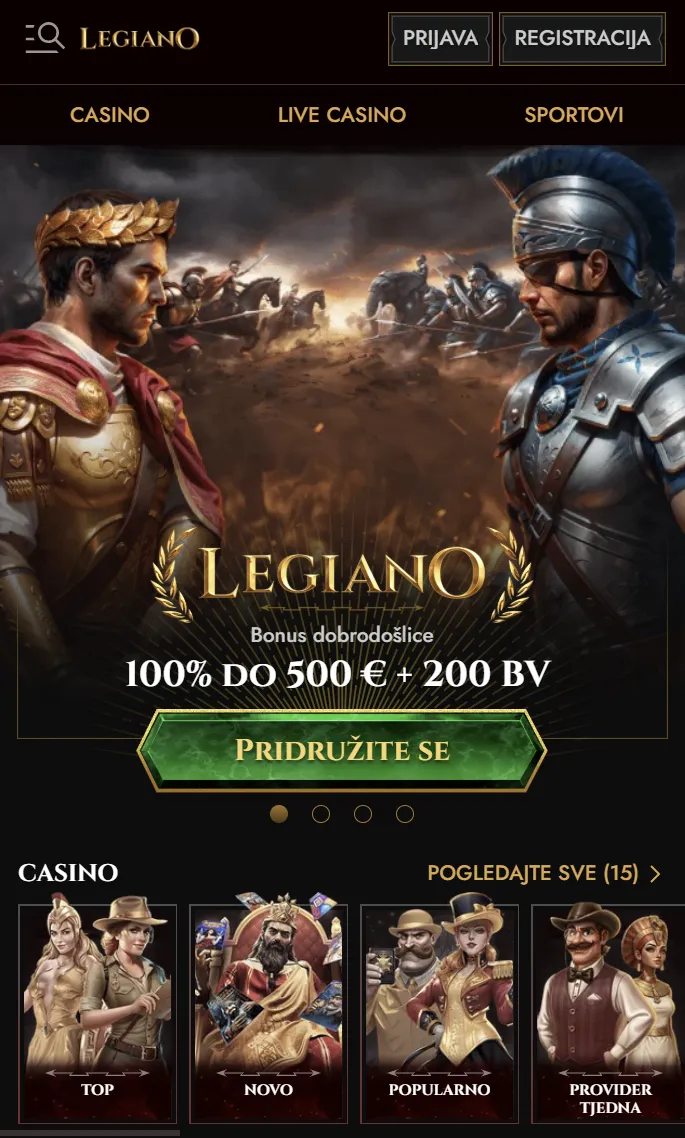 Mobilno iskustvo Legiano kasina