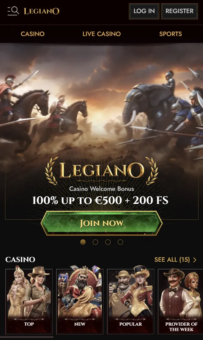 Legiano mobile gaming and betting