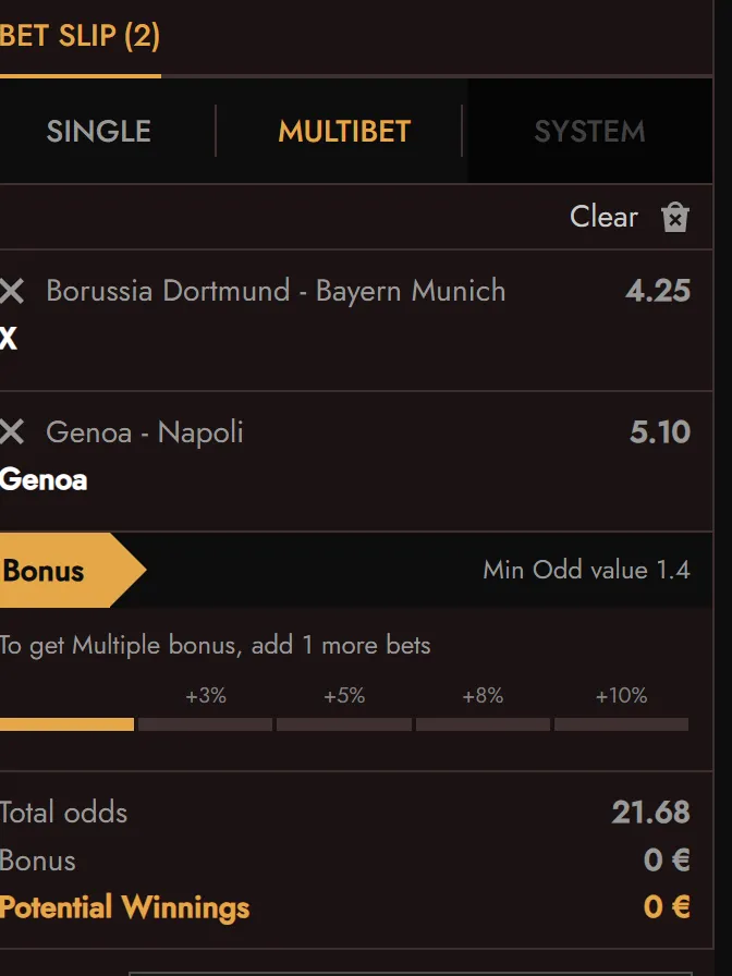 Accumulator Boost feature for multi-selection betting slips