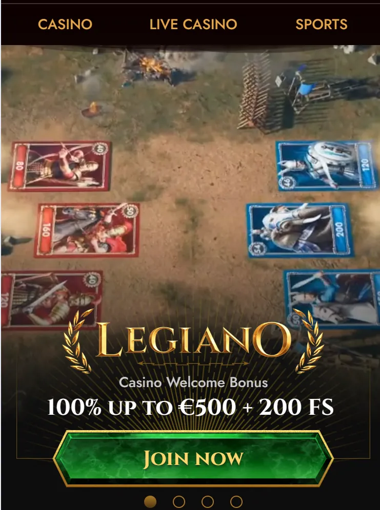 Legiano mobile casino and sportsbook