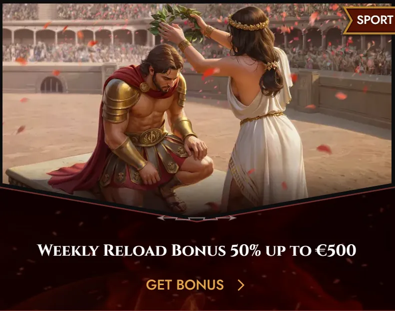 Roman-themed Legiano casino and sportsbook promotion artwork