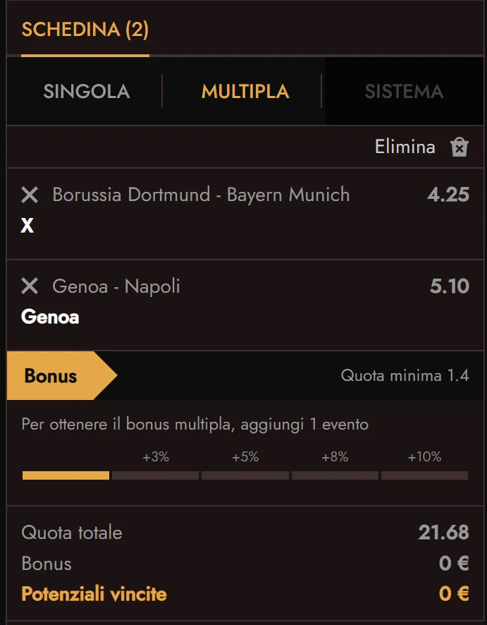 Accumulator Boost per multiple vincenti Legiano