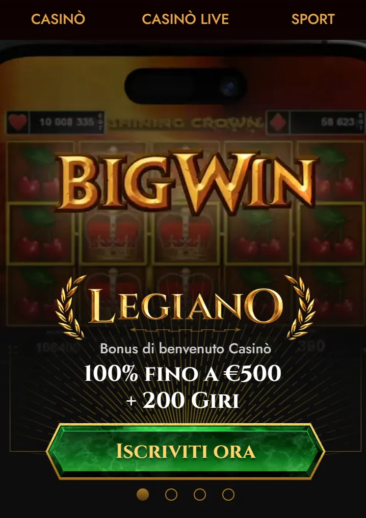 Casino Legiano su dispositivo mobile