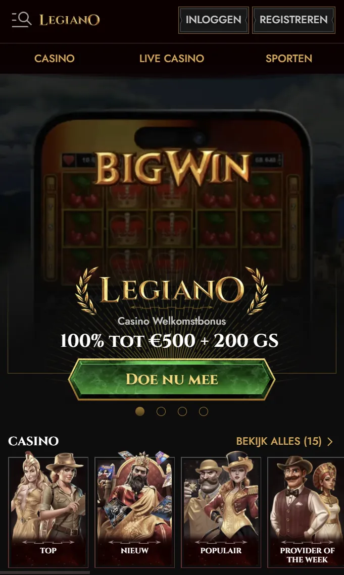 Legiano mobiele speelervaring