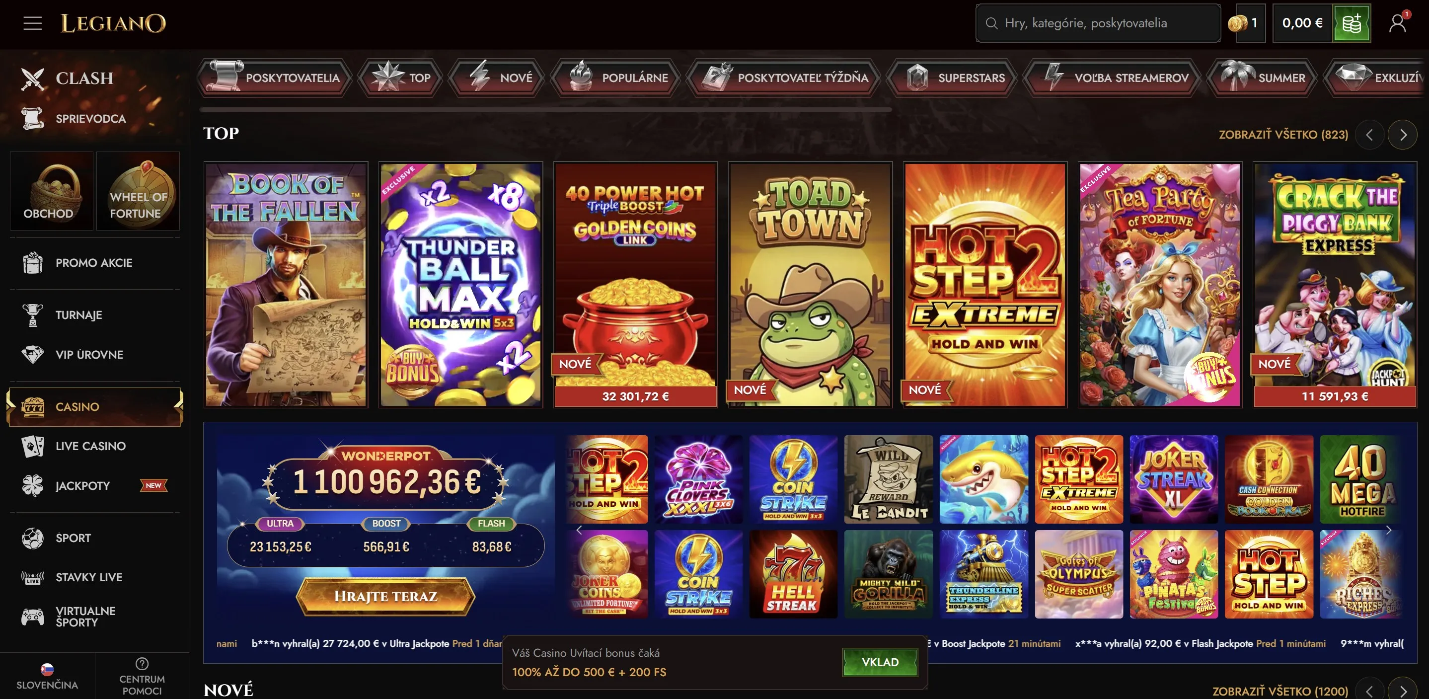 Legiano casino en sportsbook