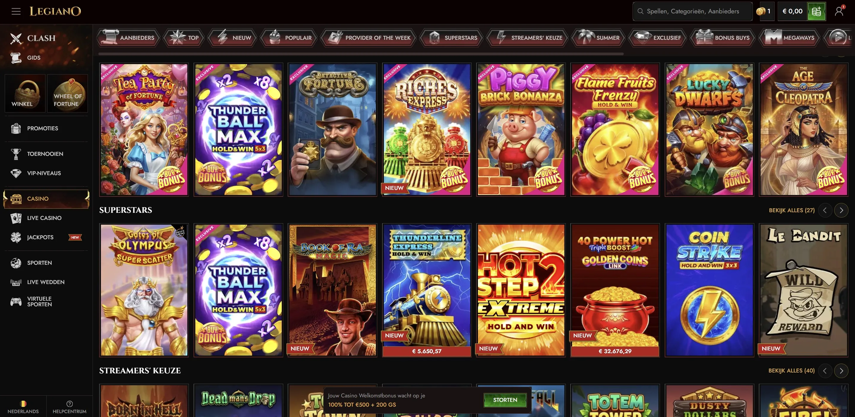Legiano-casino met slots en live spellen