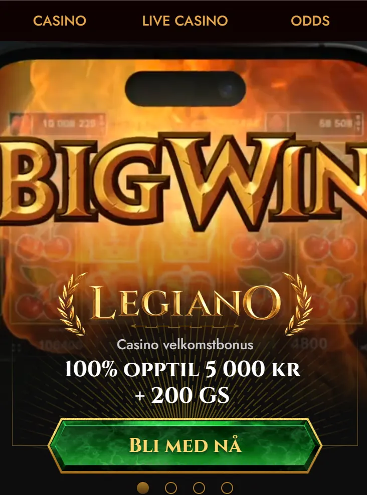Mobilcasino hos Legiano med spill