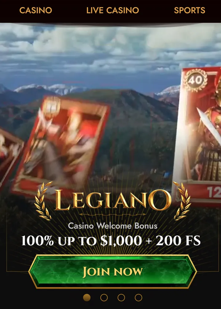 Legiano casino on mobile devices