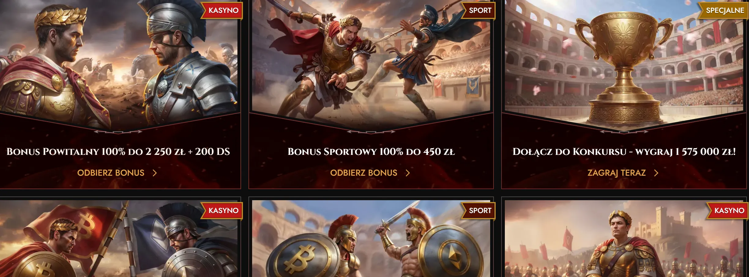 Promocje kasynowe Legiano, Bonus Crab i nagrody