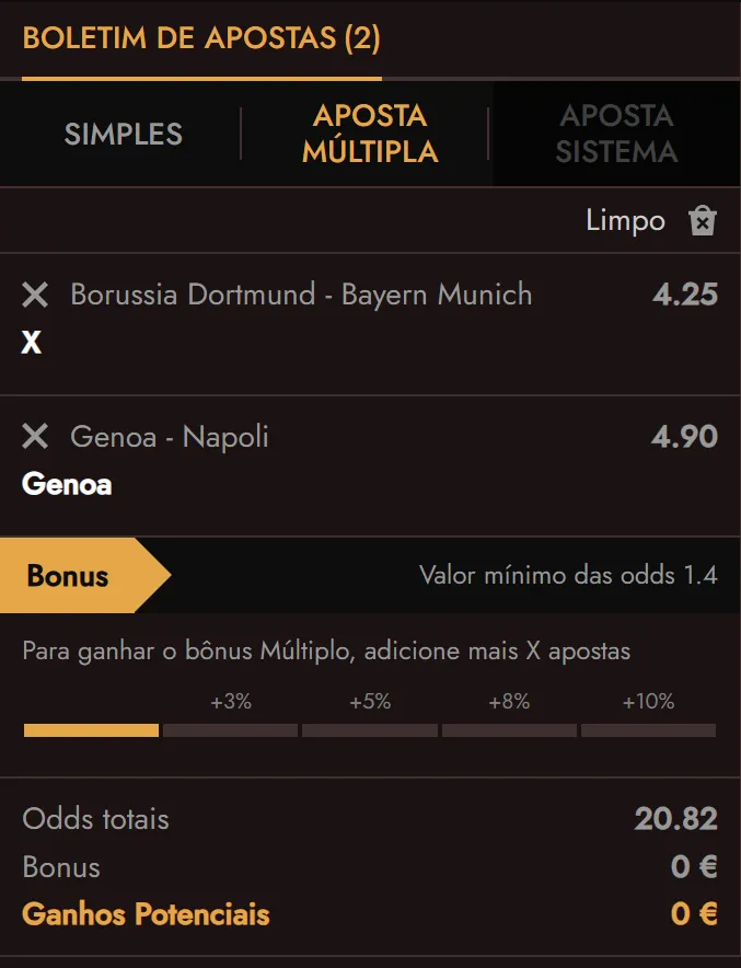 Early Payout em apostas pré-jogo selecionadas Legiano