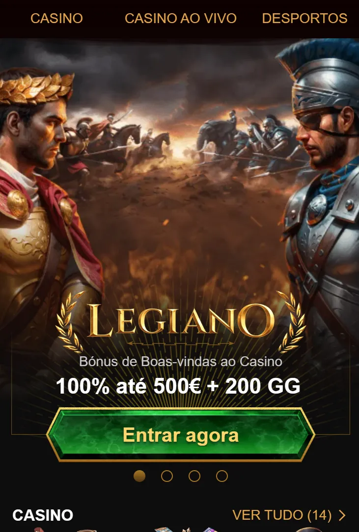 Acesso móvel Legiano no navegador
