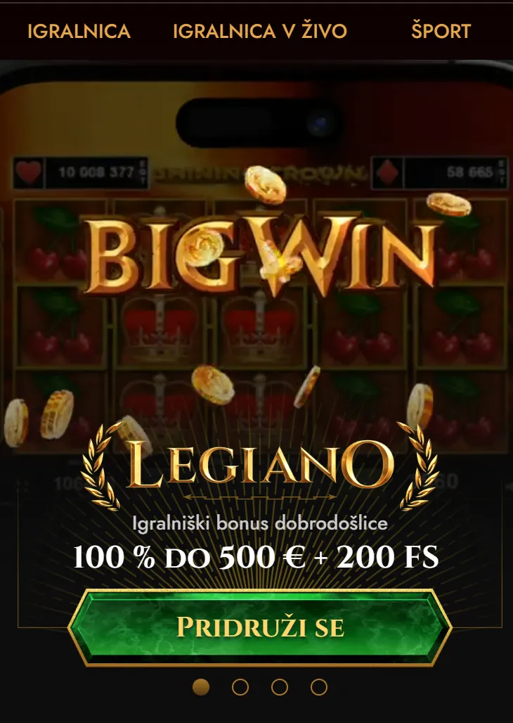 Mobilni dostop do casinoja Legiano